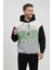 Erkek Pamuklu Yazı Baskılı Renk Üç Ip Şardonlu Basic Kapüşonlu Sweatshirt 1