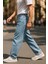 Erkek Yüksek Bel Bol Kesim Baggy Loose Fit Jean PANTOLON-C352 3