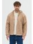 Erkek Oversize Kalın Örme Fermuarlı Kapüşonlu Harf Desenli Örme Ceket Overshirt 1