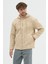 Erkek Oversize Kalın Örme Fermuarlı Kapüşonlu Harf Desenli Örme Ceket Overshirt 5
