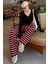 Bordo Çizgili Kadın Triko Pantolon MG2342 7