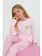 Kız Çocuk Uzun Kollu %100 Pamuklu Düğme Detaylı Pijama Takımı Alright 1