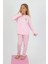 Kız Çocuk Uzun Kollu %100 Pamuklu Düğme Detaylı Pijama Takımı Alright 3