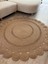 Girasole Jüt Halatlı Yuvarlak Hasır Kilim – Doğal El Dokuması Dekoratif Model 5
