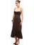 Chiffon Ruffle Ruched Bust Midi Dress Cowl Neck Midi Kadın Elbise 4