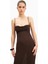 Chiffon Ruffle Ruched Bust Midi Dress Cowl Neck Midi Kadın Elbise 5
