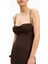 Chiffon Ruffle Ruched Bust Midi Dress Cowl Neck Midi Kadın Elbise 6
