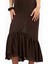 Chiffon Ruffle Ruched Bust Midi Dress Cowl Neck Midi Kadın Elbise 7