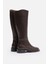 Bestyle Rider Series Uzun Acı Kahve Gerçek Deri Fermuarlı Baldır Lastikli Çizme 6