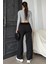 Antrasit Çizgili Kadın Triko Pantolon MG2342 2