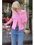 Pembe Çizgili Kadın Triko Hırka MG2481 3