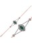 925 Ayar Gümüş Rose Mat Yeşil Taşlı Otantik Bileklik BR0460468 (802802) 1