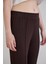 Nervürlü Beli Lastikli Bol Paça Pantolon Kahverengi 7