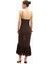 Chiffon Ruffle Ruched Bust Midi Dress Cowl Neck Midi Kadın Elbise 2