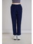 Simli Örme Regular Kalıp Boru Paça Triko Pantolon Indigo 9