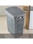 40 Litre Kirli Çamaşır Sepeti - Kapaklı Delik Detaylı Stash Slim Kirli Sepeti Banyo Organizer Gri 3
