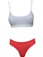 Pedli Ip Askılı Yarım Atlet Büstiyer Külot Takım Beyaz Kırmızı 1