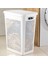 40 Litre Kirli Çamaşır Sepeti - Kapaklı Delik Detaylı Stash Slim Kirli Sepeti Banyo Organizer Beyaz 1