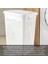 40 Litre Kirli Çamaşır Sepeti - Kapaklı Delik Detaylı Stash Slim Kirli Sepeti Banyo Organizer Beyaz 2