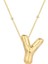 925 Ayar Gümüş Gold Balon Y Harfi Kadın Gümüş Kolye T7870 (802802) 1