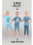 Erkek Çocuk 3'lü %100 Pamuklu 10-11-12 Yaş Pijama Takımı MODEL:104 1