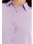Kadın Uzun Kollu Düğmeli Basic Gömlek – Mor Rahat Kalıp Günlük & Ofis Şıklığı 6