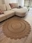 Girasole Jüt Halatlı Yuvarlak Hasır Kilim – Doğal El Dokuması Dekoratif Model 6