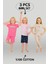 Kız Çocuk 3'lü %100 Pamuklu 13-14-15 Yaş Pijama Takımı MODEL:117 1
