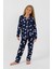 Kız Çocuk Uzun Kollu %100 Pamuklu Düğmeli Pijama Takımı Heartie 3