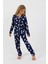 Kız Çocuk Uzun Kollu %100 Pamuklu Düğmeli Pijama Takımı Heartie 4