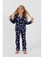 Kız Çocuk Uzun Kollu %100 Pamuklu Düğmeli Pijama Takımı Heartie 5