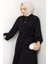 Çapraz Bağlamalı Gömlek Yaka Elbise 1636 - Siyah 5
