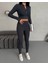 Slim Fit Yüksek Bel Toparlayıcı Crop Kadın 2’li Tayt Takım 4