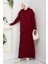 Kapüşonlu Tunik Elbise Triko Takım 1645 - Bordo 3
