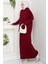 Kapüşonlu Tunik Elbise Triko Takım 1645 - Bordo 5
