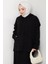 Kapüşonlu Tunik Elbise Triko Takım 1645 - Siyah 4