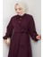 Çapraz Bağlamalı Gömlek Yaka Elbise 1636 - Bordo 5