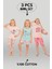 Kız Çocuk 3'lü %100 Pamuklu 1-2-3 Yaş Pijama Takımı MODEL:130 1