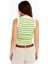Kadın Çizgili Triko Kare Yaka Crop Atlet – Yeşil Beyaz Askılı Bluz 6