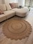 Girasole Jüt Halatlı Yuvarlak Hasır Kilim – Doğal El Dokuması Dekoratif Model 2