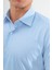 Slimfit Mavi Ince Çizgili Erkek Gömlek Likralı Dar Kesim Yapısıyla AS042075-13 2