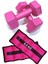 El ve Ayak Bilek Ağırlığı 2x1 kg Kum Torbası ve 2x0.5kg Dambıl Dumbell Seti Ağırlık Setleri Pembe 1