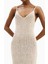 Crochet Örgü Plunging Cami Kadın Maxi Elbise 7