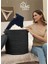 Jüt Kapaklı Çamaşır Sepeti 40 X 35 CM Katlanabilir Kullanım İçin Şık Çözüm 6