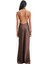 Satin Plunging Cowl Neck Maxi Dress Kadın Elbise 3