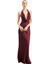 Satin Plunging Cowl Neck Maxi Dress Kadın Elbise 5