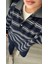 Lacivert-Gri Polo Yaka Çizgili Triko Kazak 3