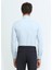 Mavi Düz Slim Fit Dokuma Klasik Pamuk Karışımlı Gömlek 9