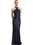 Satin Cross Strap Halter Gown Maxi Kadın Elbise 1
