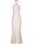 Satin Cross Strap Halter Gown Maxi Kadın Elbise 2